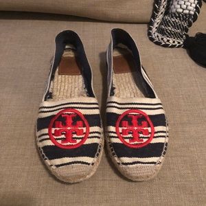 Tori Burch Striped Canvas Espadrilles